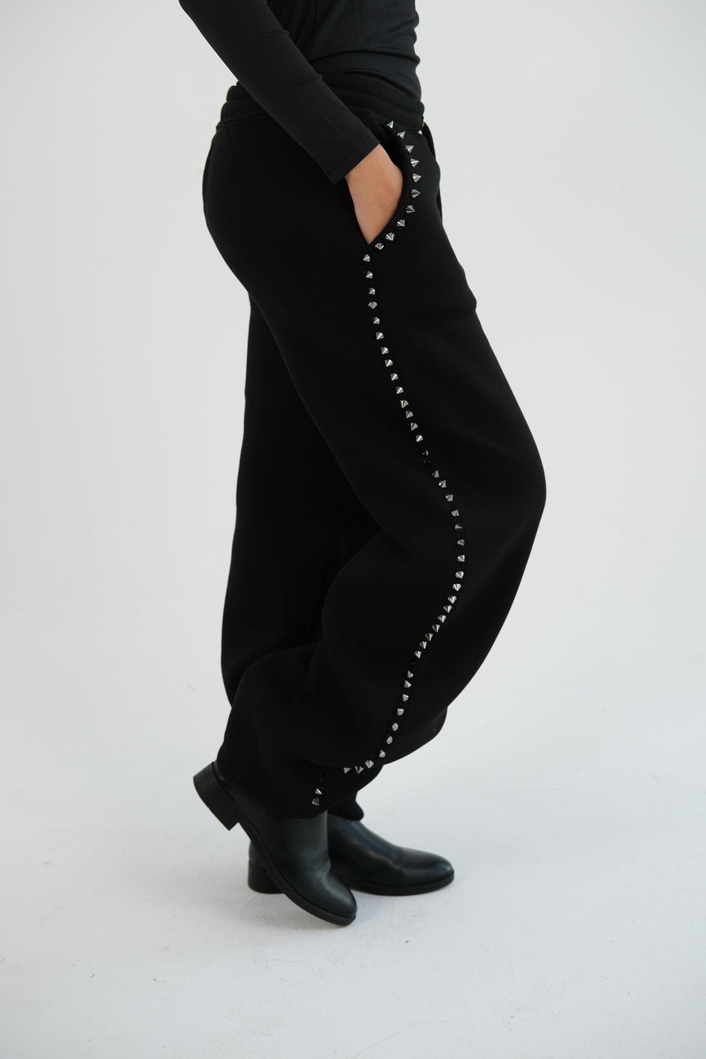 Black Sweatpants with studs
