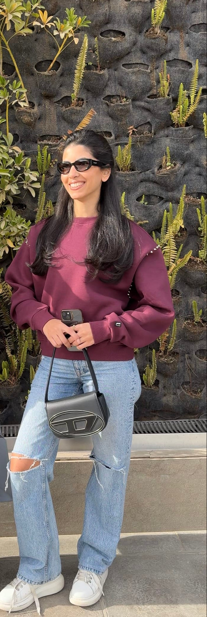 Burgundy Sweat-Shirt with studs